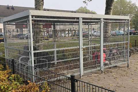 87772 fietsoverkapping wandbekleding fietsenrek fietsparkeren traliepaneel