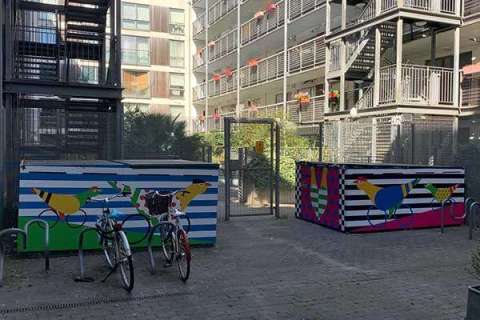 fietsparkeren fietsenberging voor vrachtfietsen