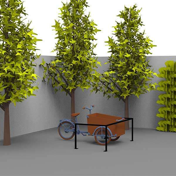 Illustratie van Falco's parkeersystemen voor transportfietsen