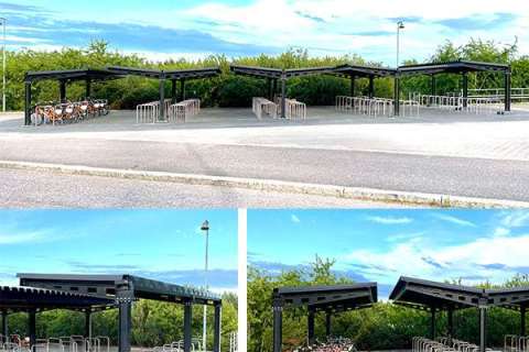 fietsparkeren fietsoverkapping sneeuwlast fietsaanleunbeugels