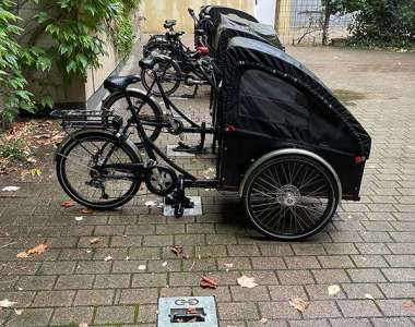 Illustratie van Falco's parkeersystemen voor transportfietsen FalcoLoop