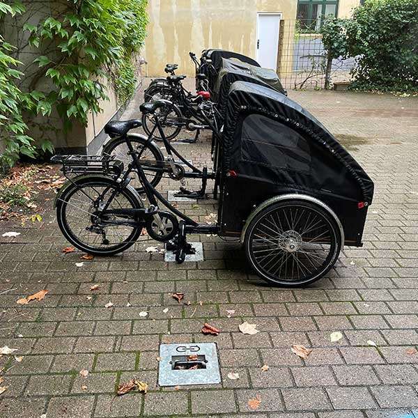 Illustratie van Falco's parkeersystemen voor transportfietsen FalcoLoop