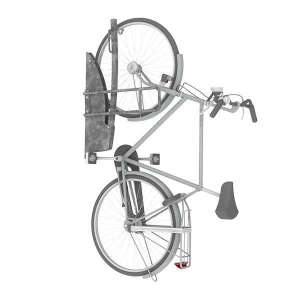 Fietsparkeren | Fietsenrekken met aanbindvoorziening | FalcoMaat  2.0 met aanbindvoorziening | image #1| Vrijstaande rendering van de FalcoMaat 2.0 fietslift met ingebouwde aanbindvoorziening voor veilig en ruimtebesparend fietsparkeren.
