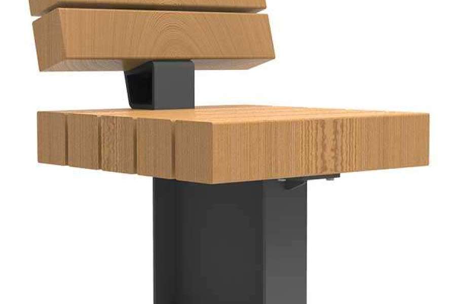 FalcoGlory Stoel gemaakt van restmateriaal, met rugleuning en een strak, modern ontwerp.