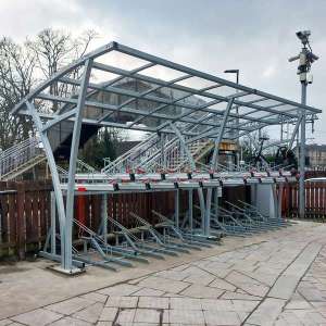 fietsparkeren etagefietsenrek dubbellaags fietsoverkapping