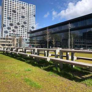 Projecten | Picknicken bij de TU Delft | image #1 | 127170 straatmeubilair picknickset buitenbank zitbank