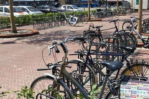 Fietsparkeren bij busstation in Emmeloord