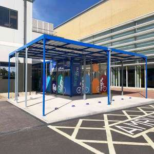 Projecten | Newham University NHS Hospital kiest voor duurzame cycle hub van Falco | image #1 | 109095 cycle hub fietsparkeren fietsoverkapping