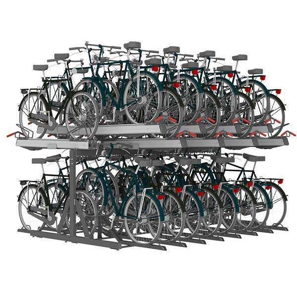 fietsparkeren etagefietsenrek dubbellaags circulair