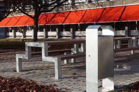 97957 straatmeubilair afvalbak picknickset zitbank