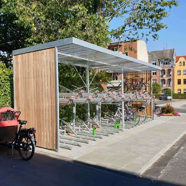 Overkappingen | Overkappingen compact fietsparkeren | FalcoZan fietsoverkapping voor etagerekken| overkapping verhoogd compact fietsparkeren Overkappingen | Overkappingen compact fietsparkeren | FalcoZan fietsoverkapping voor etagerekken | image #5 | overkapping verhoogd compact fietsparkeren