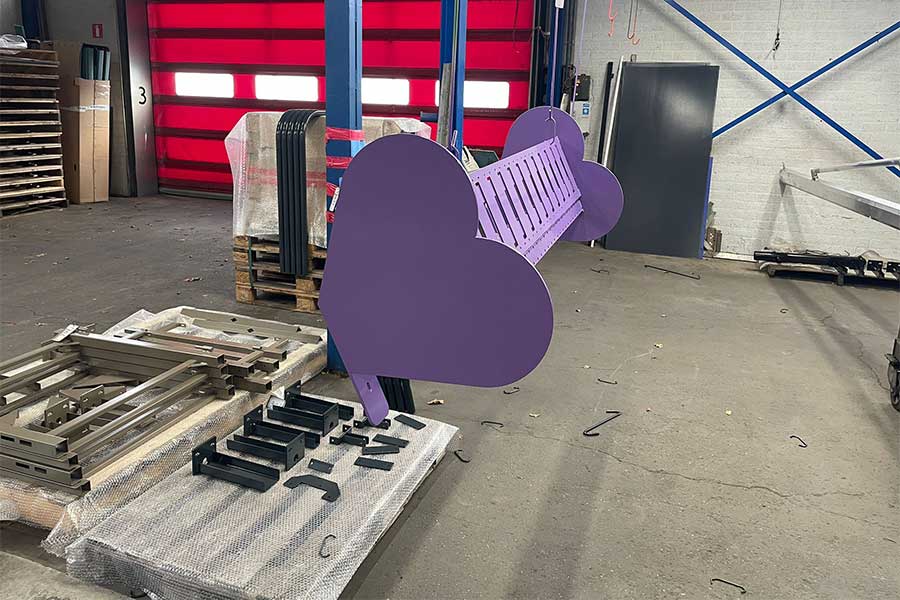 kleur straatmeubilair bank