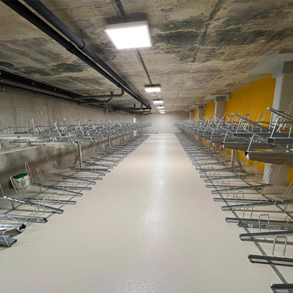 Ondergrondse fietsparkeergarage voor duurzaam appartementencomplex in Amsterdam