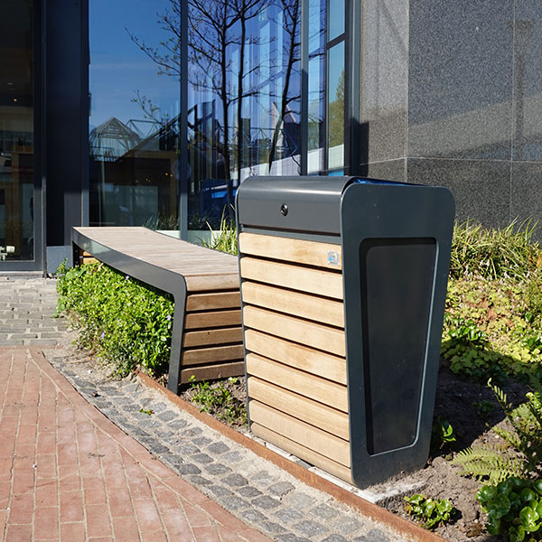 105101 straatmeubilair afvalbakken buitenbank zitbank