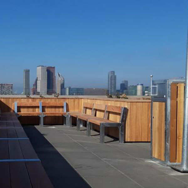 112534 straatmeubilair dakterras buitenbank poefjes picknickset scooter parkeerplaats