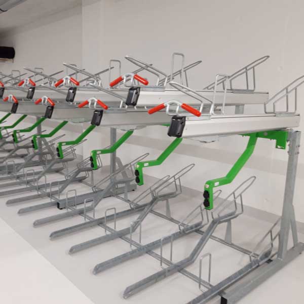 129004 fietsenkelder compact fietsparkeren etagerek fietsenrek dubbellaags 