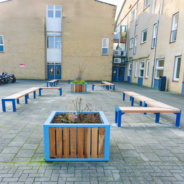 131888 straatmeubilair buitenbank picknickset plantenbak
