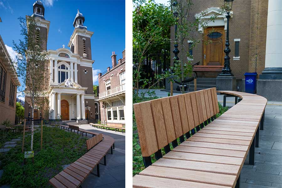 141027 straatmeubilair buitenbanken bank Paradijskerk Rotterdam