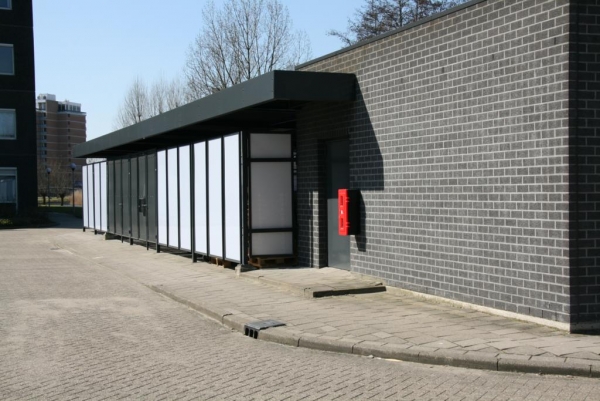 46696 straatmeubilair overkapping rokersruimte rokersoverkapping parkbank zitbank asbak