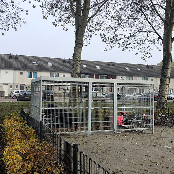 87772 fietsoverkapping wandbekleding fietsenrek fietsparkeren traliepaneel