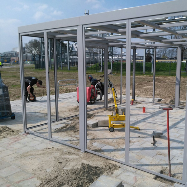 93258 fietsoverkapping fietsenstalling Falcolok Campina montage monteurs