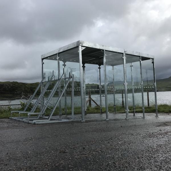 overkapping wachtruimte fietsparkeren fietsenrek