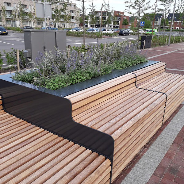 100297 straatmeubilair modulaire zitbank buitenbank plantenbak