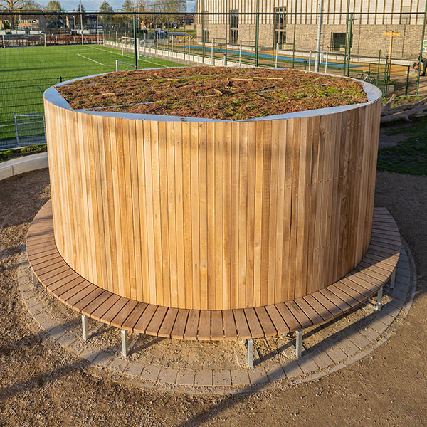 116574 ronde overkapping buitenberging buitenbank straatmeubilair