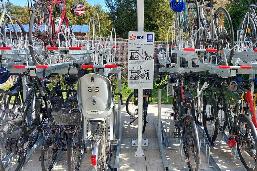 Fietsparkeeroplossing bij EDF in Tours (Frankrijk)