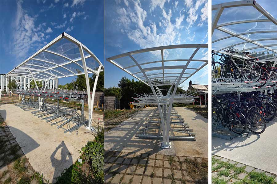 Fietsparkeeroplossing bij EDF in Tours (Frankrijk)