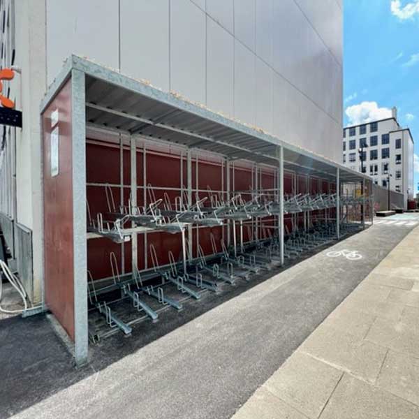 fietsparkeren fietsoverkapping fietsenrek etagerek dubbellaags