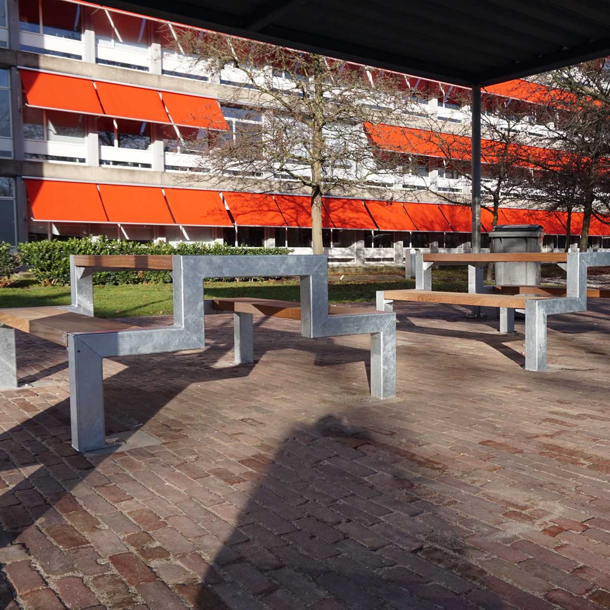 97957 straatmeubilair afvalbak picknickset zitbank