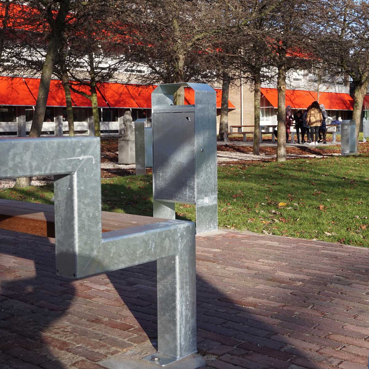 97957 straatmeubilair afvalbak picknickset zitbank