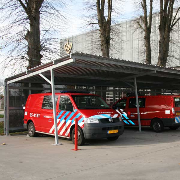 overkapping bedrijfsauto brandweer carport FalcoGrand