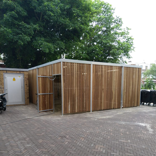 FalcoLok 600 fietsoverkapping voor etagerekken