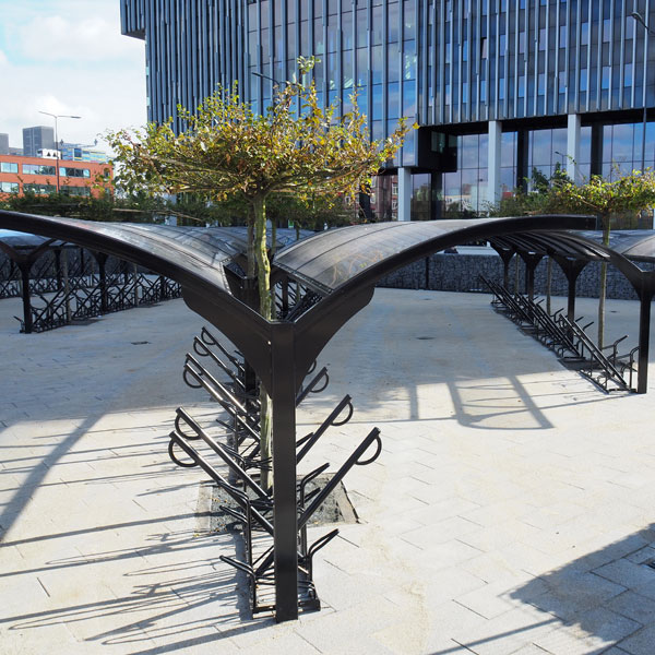 Fietsparkeren fietsoverkapping rokersoverkapping transparant FalcoGamma