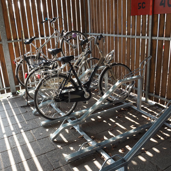 fietsparkeren fietsenrek voor kratfiets transportfiets FalcoCrate