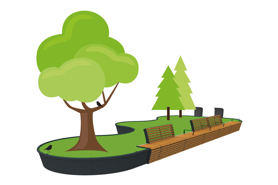 zitelementen FalcoFlora gazonranden plantenbak zitbanken straatmeubilair