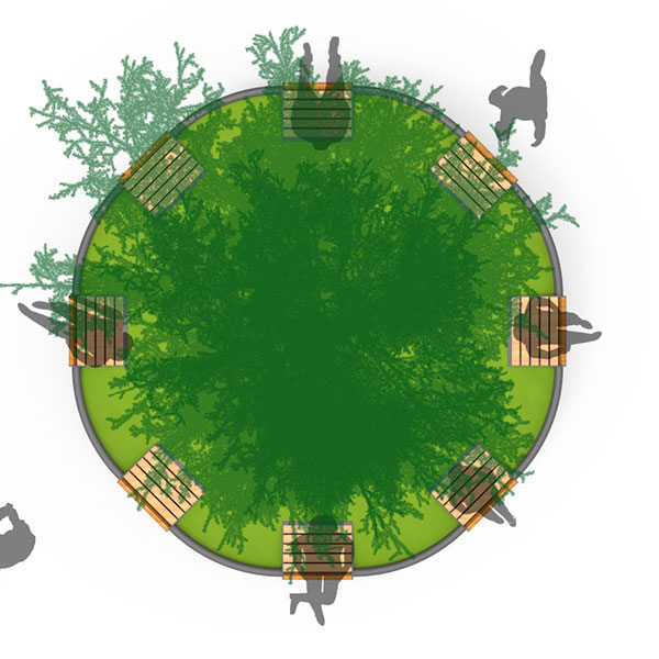 straatmeubilair boombank buitenbank zitbank