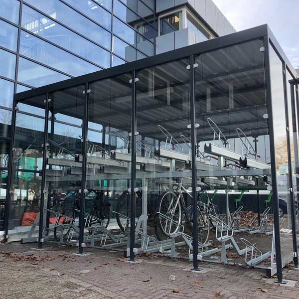 FalcoLok 600 fietsoverkapping voor etagerekken