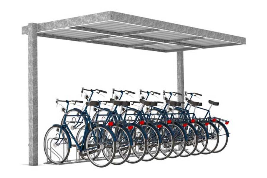 FalcoSpan fietsoverkapping voor etagerekken