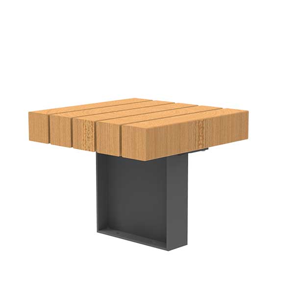 FalcoGlory Poef zonder rugleuning, gemaakt van afgekeurde balken en reststukken, duurzaam en weerbestendig.