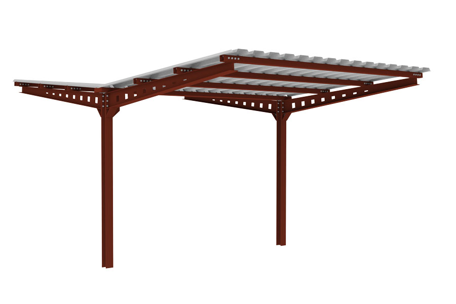 FalcoAndo dubbelzijdige fietsoverkapping, aluzinc