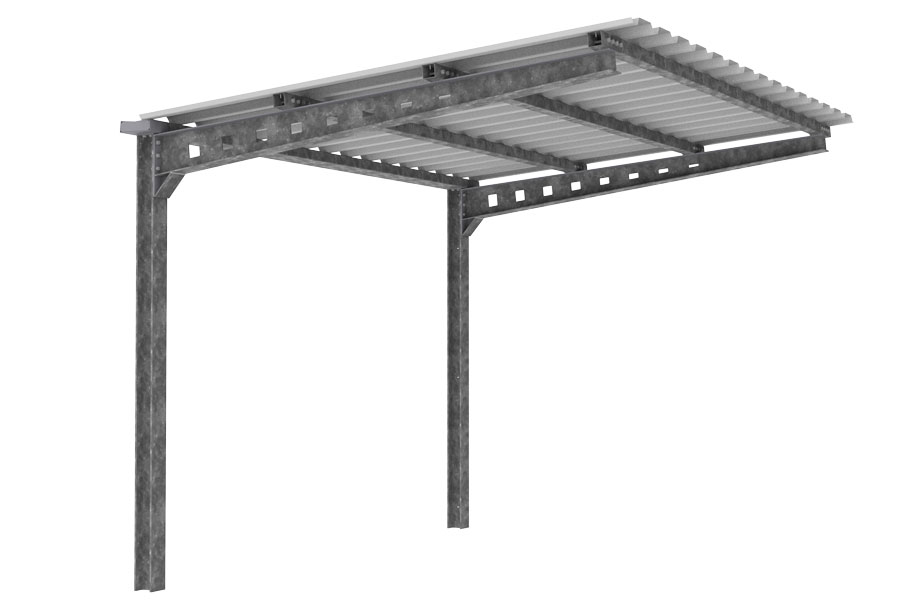 FalcoAndo enkelzijdige overkapping. aluzinc