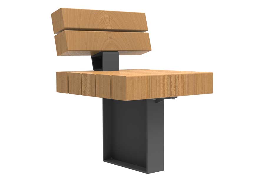 FalcoGlory Stoel gemaakt van restmateriaal, met rugleuning en een strak, modern ontwerp.