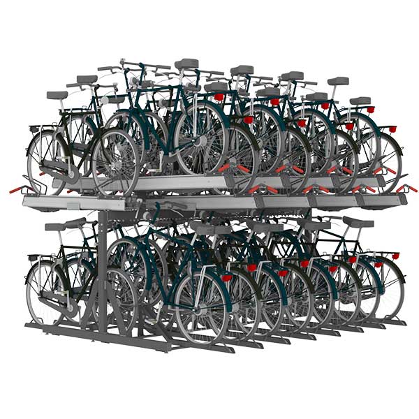 fietsparkeren etagefietsenrek dubbellaags circulair